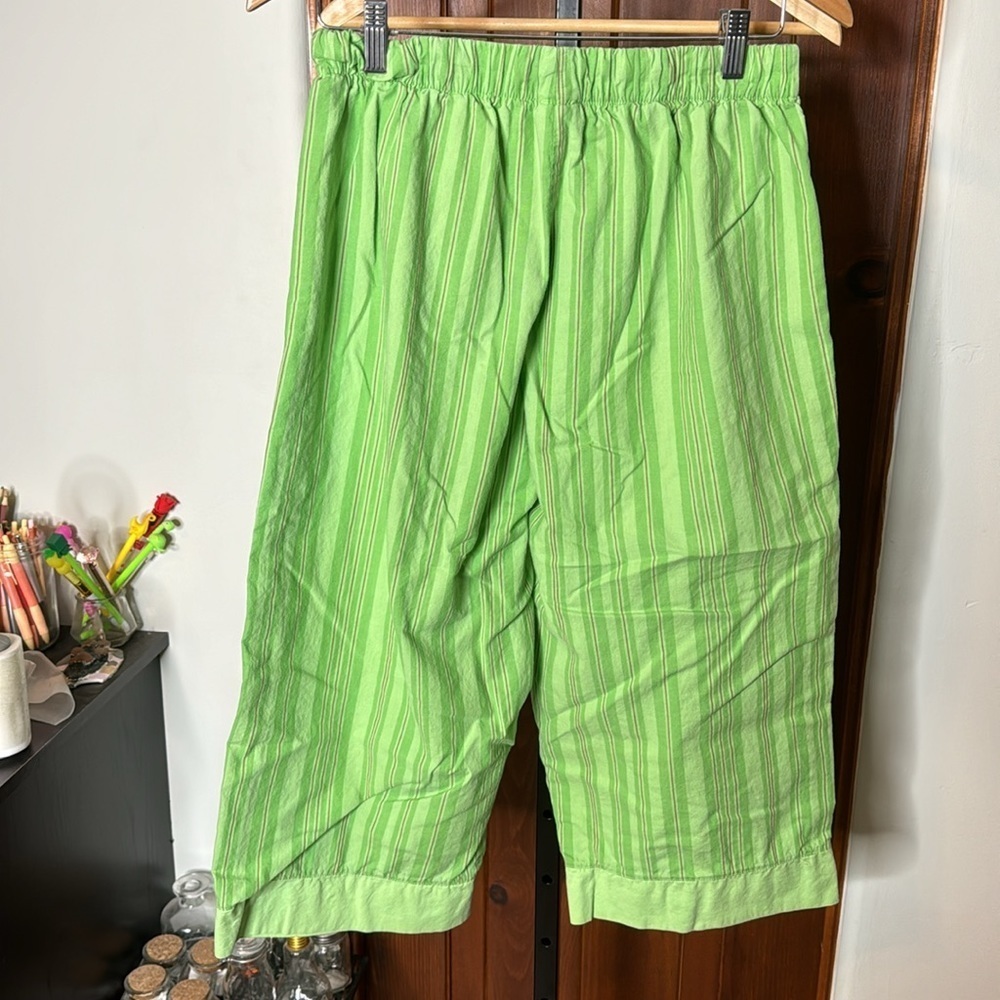 Disney Store Tinker Bell Green Stripe Pajama Pants 100% Cotton Size Large - Picture 8 of 10